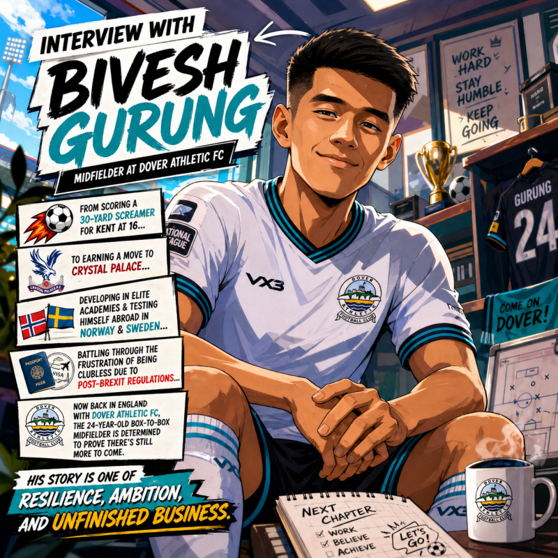 Interview Bivesh Gurung (Dover Athletic FC)