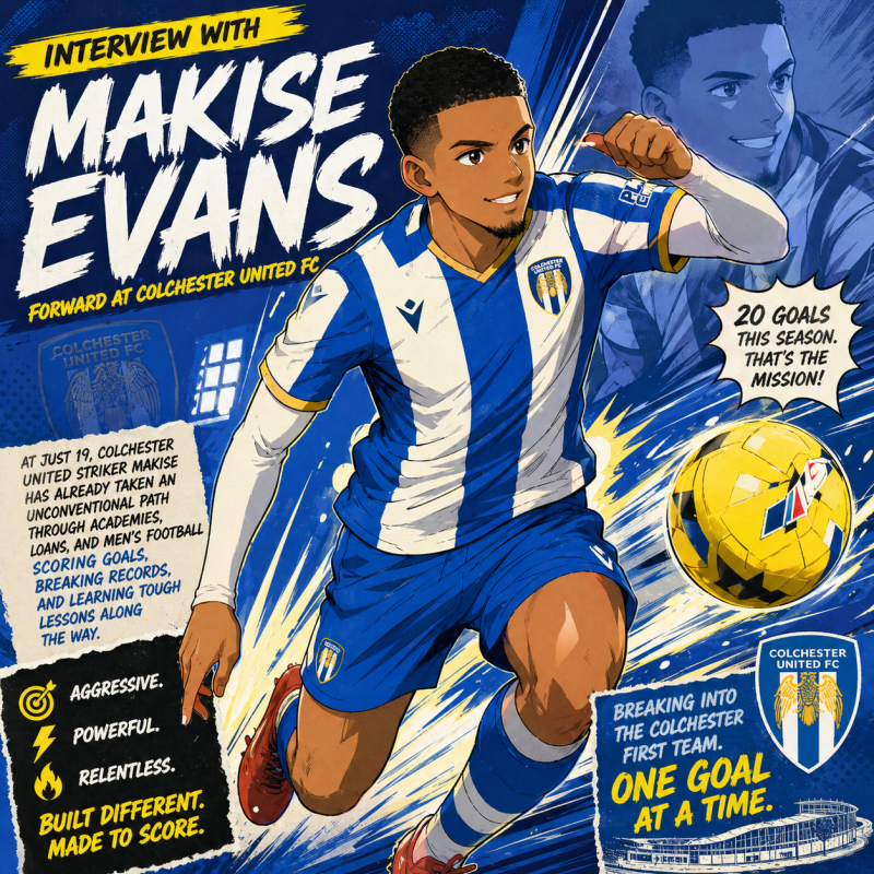 Interview Makise Evans (Colchester United FC)